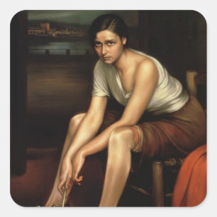 The Alluring Young Girl Square Sticker