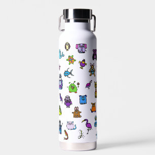 the alphabet book characters - water bottle 22 oz