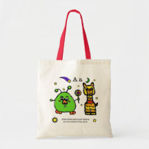 the alphabet book - the letter A - tote bag