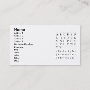 The Alphabet Business Card