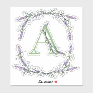 The alphabet Monogram "A" Lavender Eucalyptus