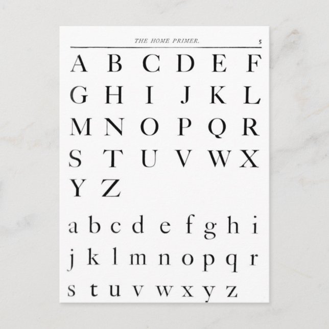 The Alphabet Postcard (Front)