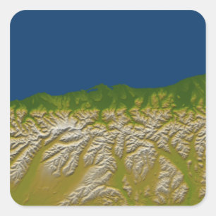 The Alpine fault along the west coast Square Sticker