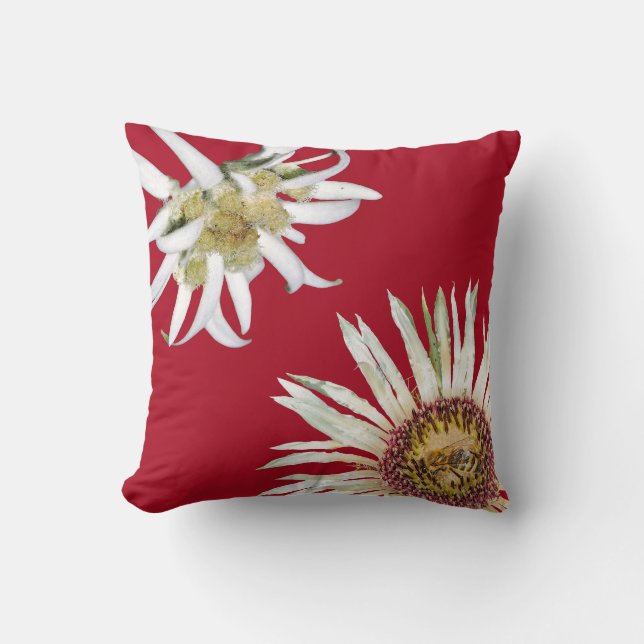 The 'Alpine' Wildflowers' Throw Pillow (Front)