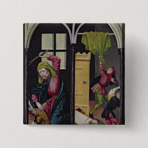 The Altarpiece of St. Nicholas 15 Cm Square Badge