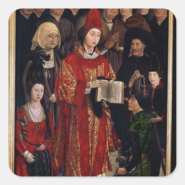 The Altarpiece of St. Vincent Square Sticker (Front)