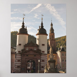 The Alte Brucke in Old Town, Heidelberg, Germany Poster