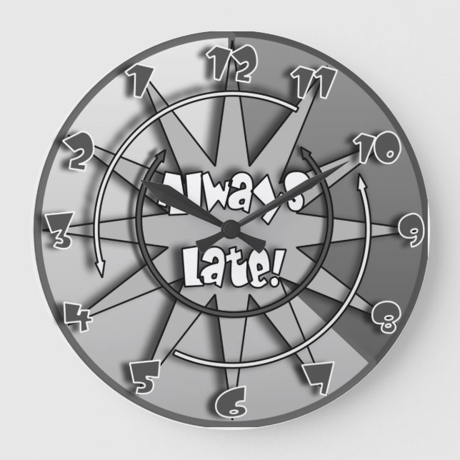 "The Always Late"  Crazy Mixed Up Clock #5 (Front)