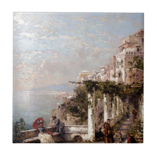 The Amalfi Coast by Franz Richard Unterberger Tile