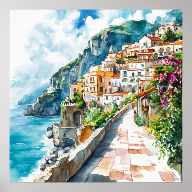 The Amalfi Coast, Italy Poster (Front)