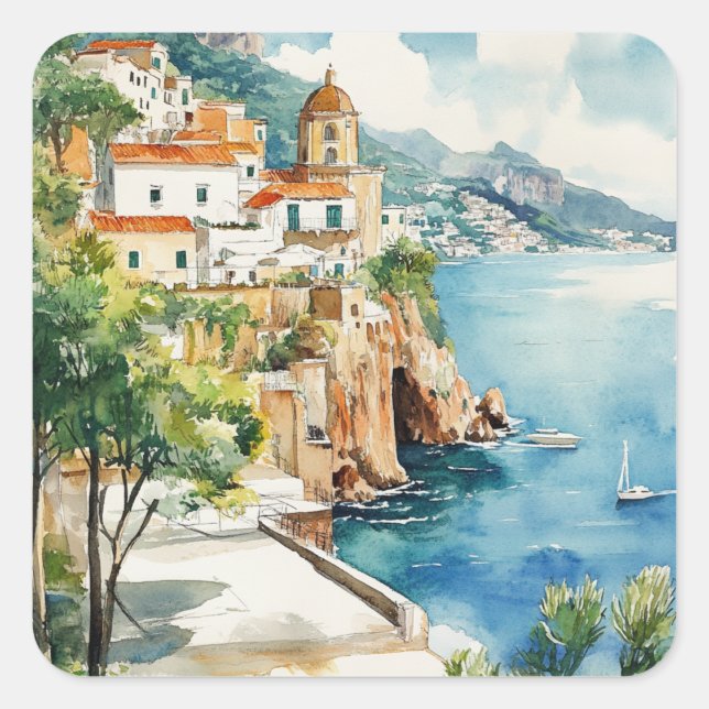 The Amalfi Coast, Italy Square Sticker (Front)