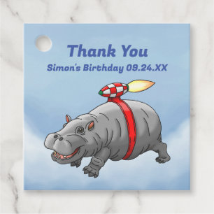 The Amazing Rocket Hippo Favour Tags