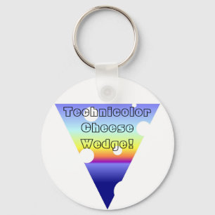 The Amazing Technicolor Cheese Wedge! Key Ring