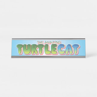 The Amazing Turtlecat Logo Desk Name Plate