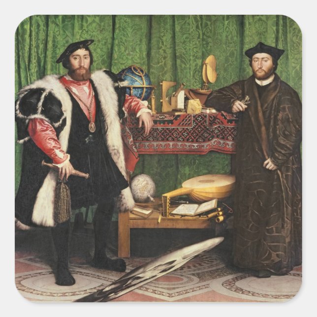The Ambassadors, 1533 Square Sticker (Front)