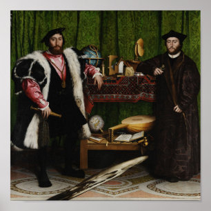 The Ambassadors - Hans Holbein the Younger - 1533 Poster