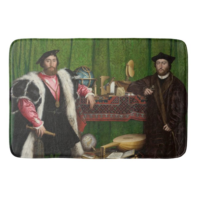 The Ambassadors, Holbein the Younger Bath Mat (Front)
