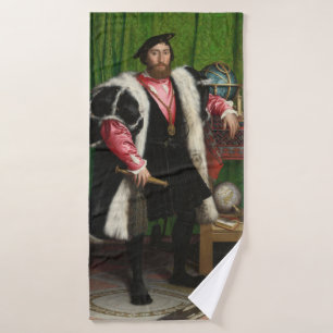 The Ambassadors, Holbein the Younger Bath Towel