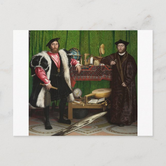 The Ambassadors, Holbein the Younger Postcard (Front)