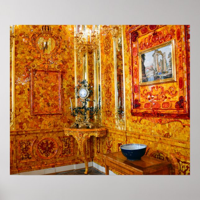 The Amber Room in Catherine Palace, Russia Poster (Front)