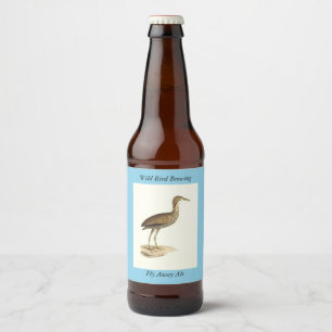 The American Bittern (Botaurus lentiginosus) Bird  Beer Bottle Label