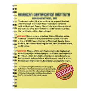 The American Certification Institute Notebook