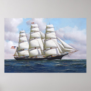 The American Clipper Flying Cloud At Full Sail Poster