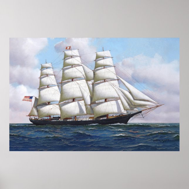 The American Clipper Flying Cloud At Full Sail Poster (Front)