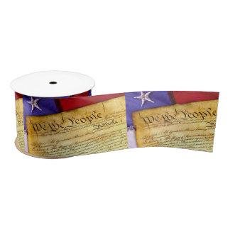The American Constitution With Flag Satin Ribbon