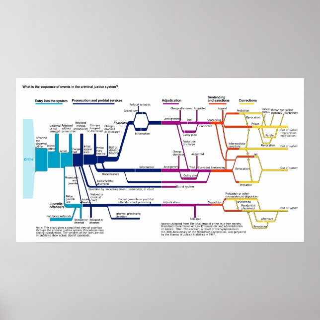 The American Criminal Justice System Flowchart Poster (Front)