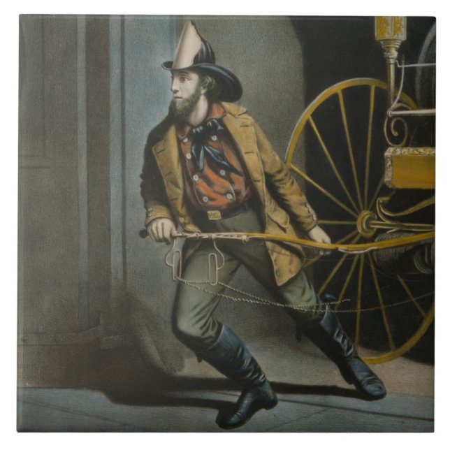 The American Fireman: Always Ready Ceramic Tile (Front)