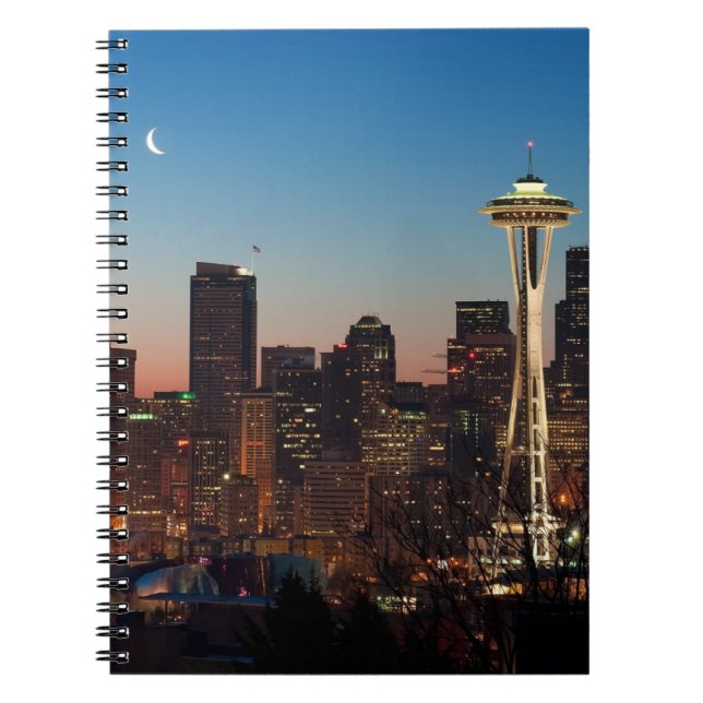 The American flag flies between the rising moon Notebook (Front)