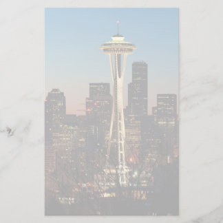 The American flag flies between the rising moon Stationery