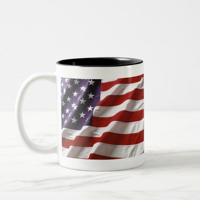 The American Flag - Old Glory Two-Tone Coffee Mug (Left)