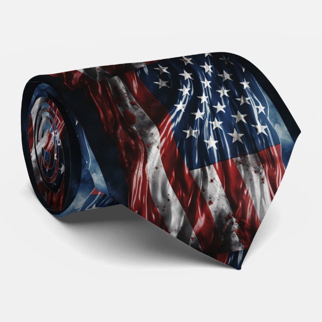 The American Flag; Stars and Stripes Tie (Rolled)