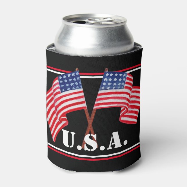 The American Flag - U.S.A. Can Cooler (Can Front)