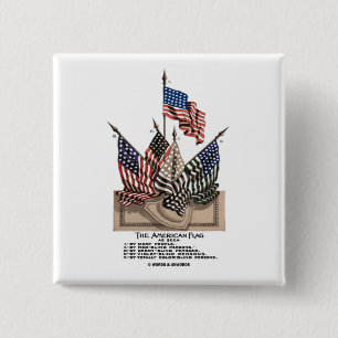The American Flag (Vintage Historical) Vision Test 15 Cm Square Badge