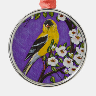 The American Goldfinch Metal Ornament