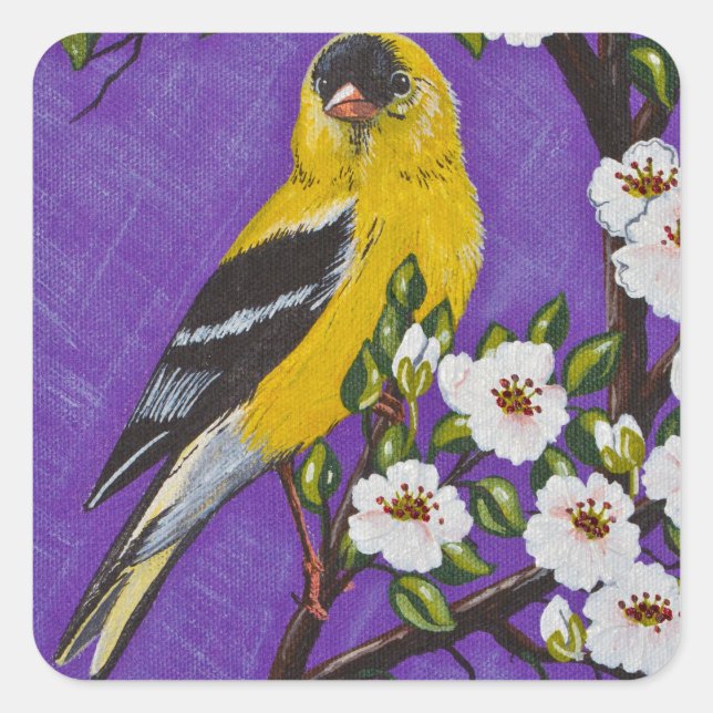 The American Goldfinch Square Sticker (Front)