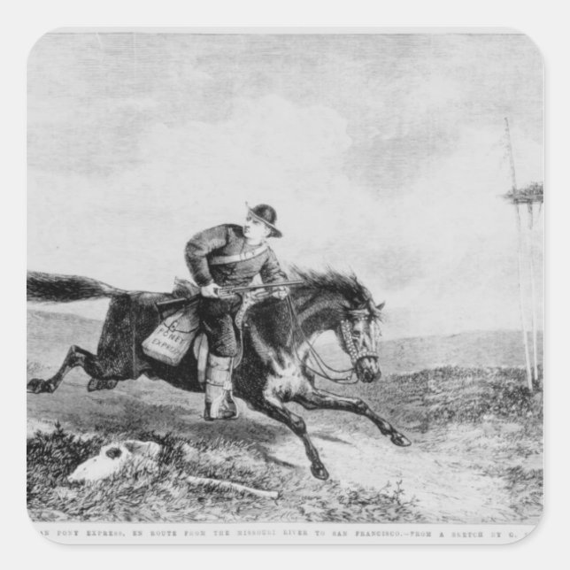 The American Pony Express Square Sticker (Front)