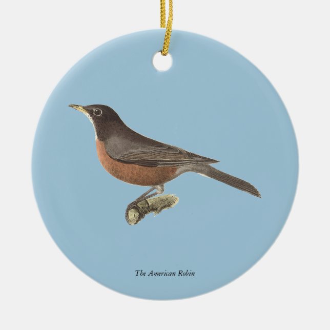 The American Robin (Turdus migratorius) NY Birds Ceramic Ornament (Front)