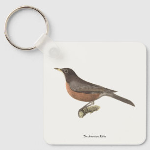 The American Robin (Turdus migratorius) NY Birds Key Ring