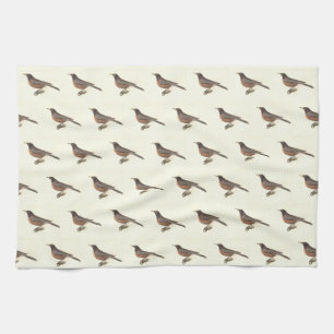 The American Robin (Turdus migratorius) NY Birds Tea Towel
