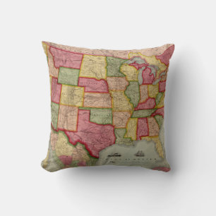 The American Union Railroad Map of the USA, 1872 Cushion