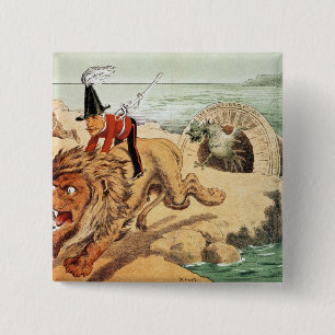The American view of the Channel Tunnel Scare, 15 Cm Square Badge