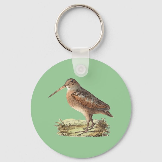 The American Woodcock (Rusticola minor) NY Bird Key Ring (Front)