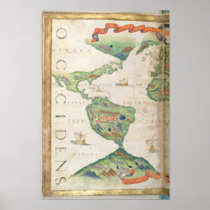 The Americas, detail from world atlas, 1565 Poster