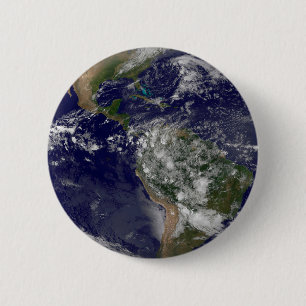 The Americas On Earth Day. 6 Cm Round Badge