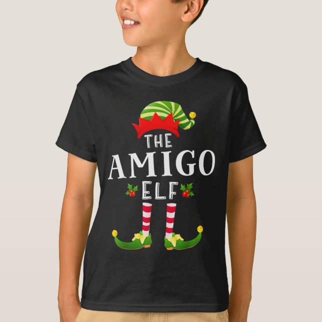 The Amigo Elf Christmas Matching Pajama  T-Shirt (Front)