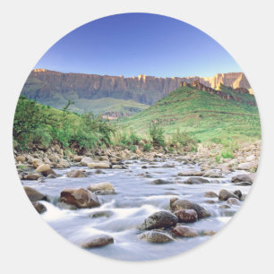 The Amphitheatre And Tugela River In Drakensberg Classic Round Sticker